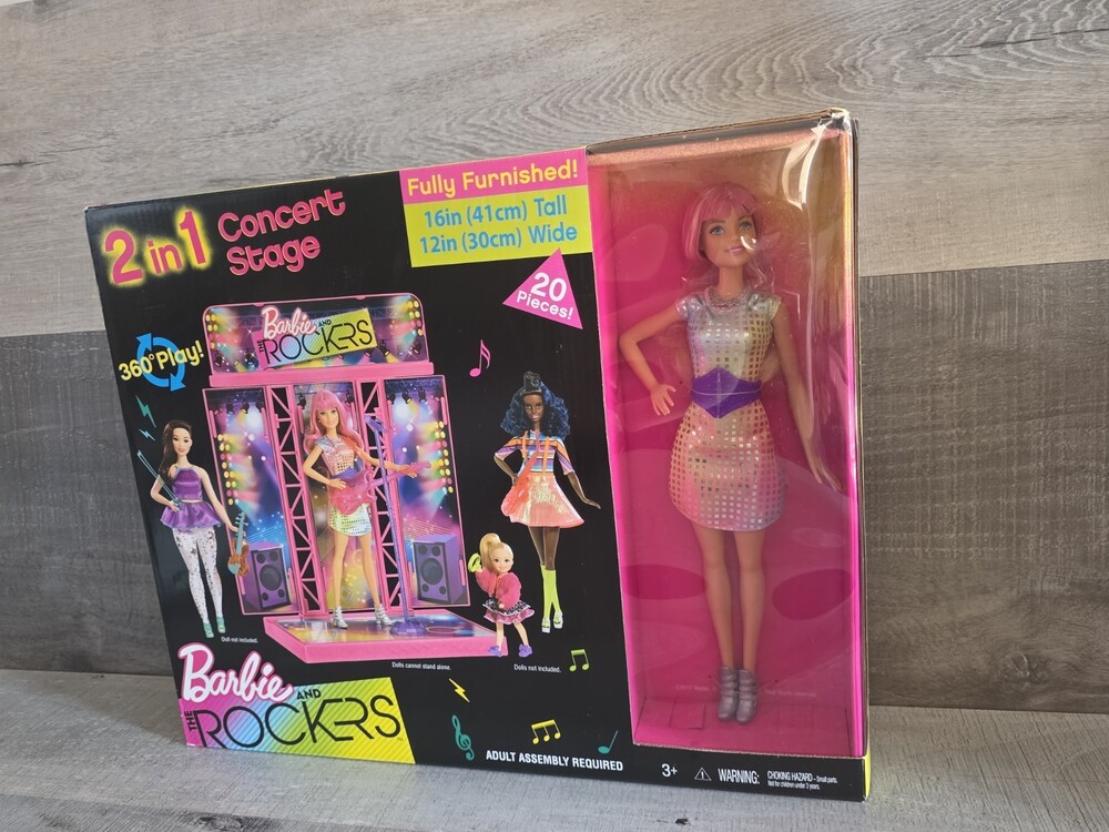 Barbie & The Rockers 2 In 1 Concert Stage With Doll Mattel 2000s New b333